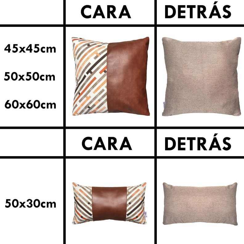 COJIN DECORATIVO DISEÑO LINO BEIGE OSCURO 50X30 RELLENO-3