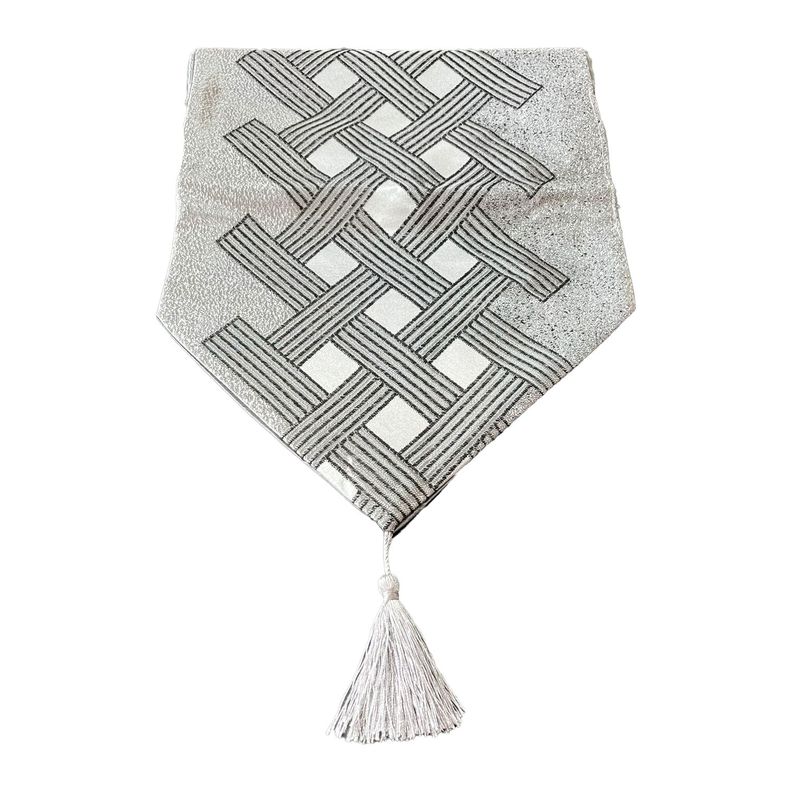 Camino De Mesa Con Diseño Gris Negro 180x33 cm-1