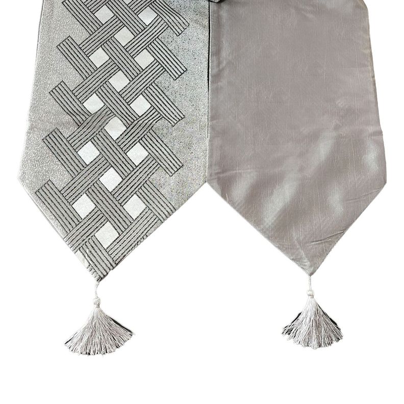 Camino De Mesa Con Diseño Gris Negro 180x33 cm-2