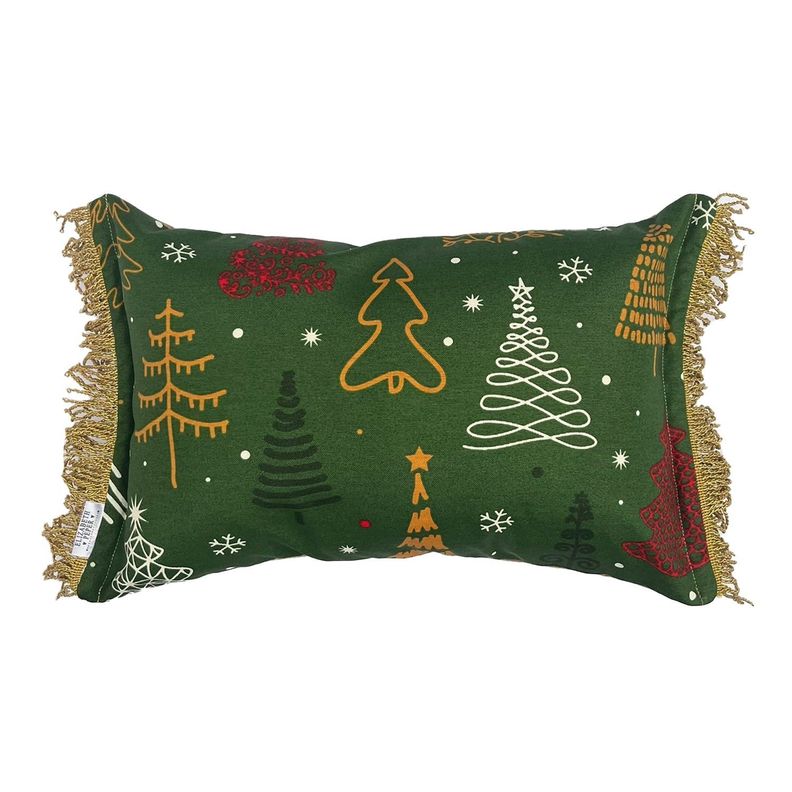 Funda Cojin Decorativo Diseno Festivo Verde 60x40