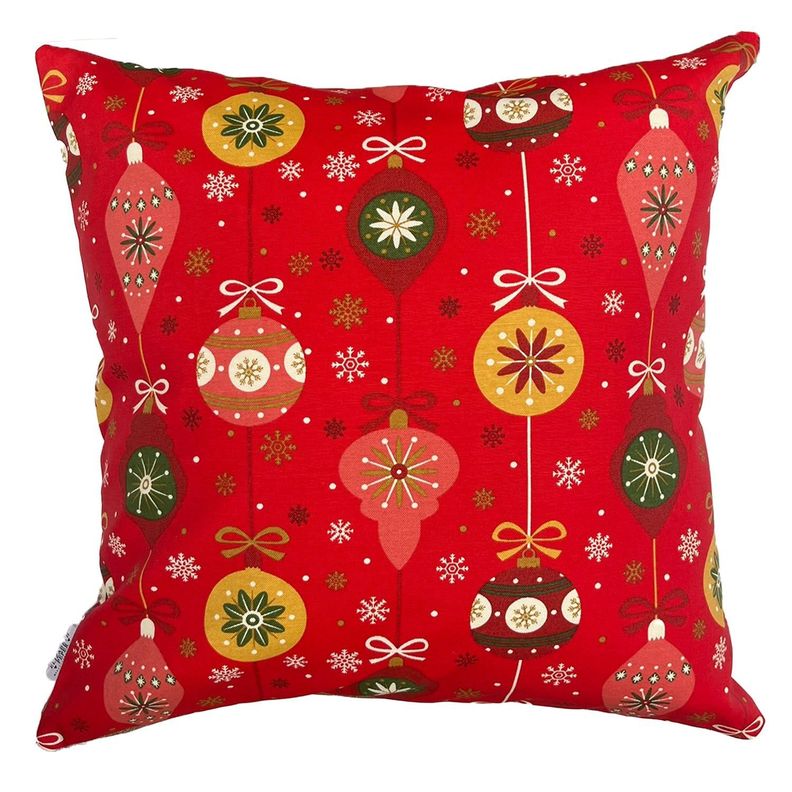 Funda Cojin Decorativo Diseno Festivo Rojo 45x45