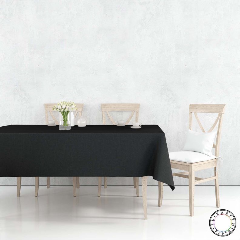 Mantel para Mesa de Tela 140x140 cm Negro-1