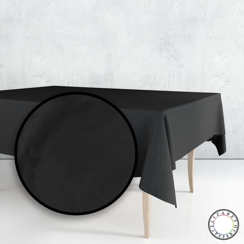 Mantel para Mesa de Tela 140x140 cm Negro-3