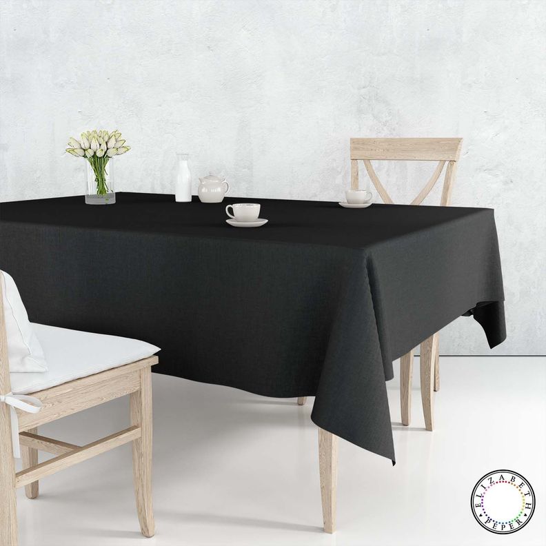Mantel para Mesa de Tela 140x140 cm Negro-2