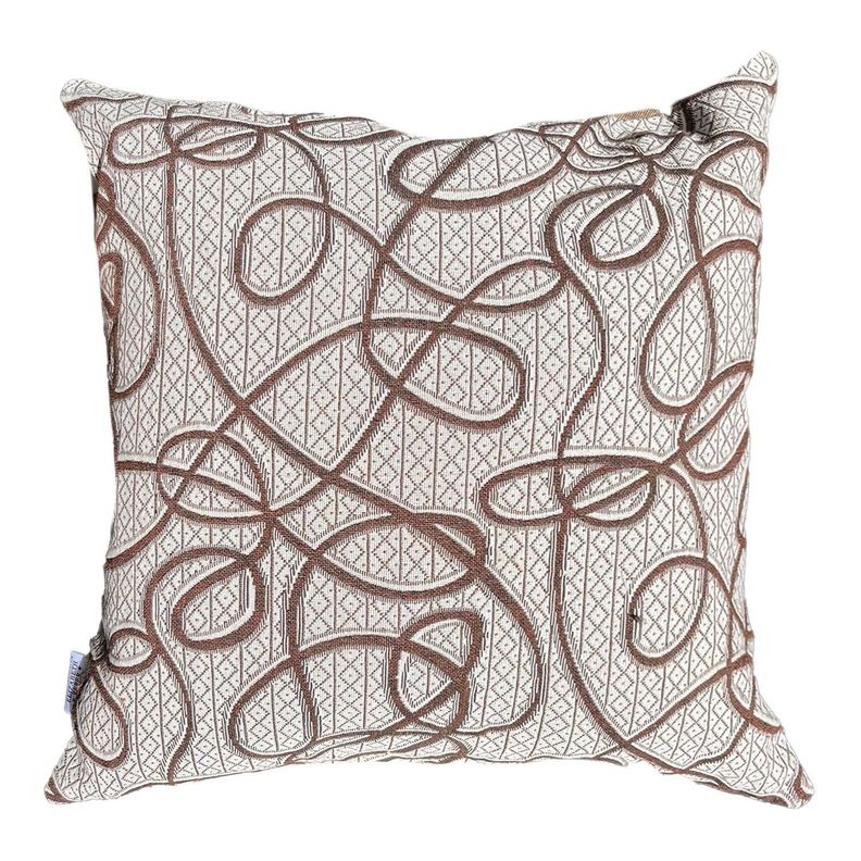 Cojin Decorativo Diseno Cordon Cafe 60x60 Relleno Beige