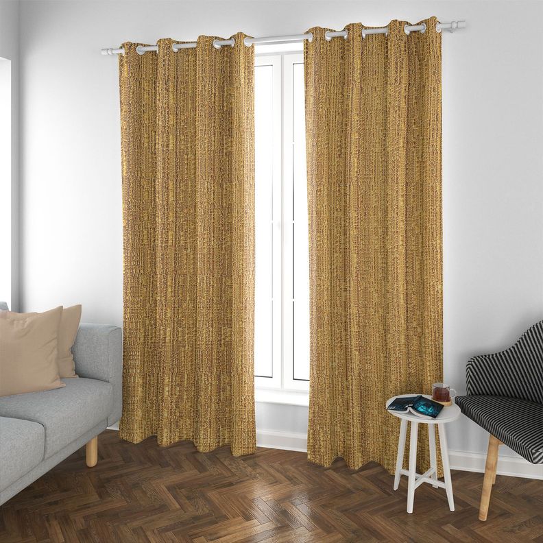 SET DE CORTINAS HOGAR 2 PAÑOS DE 140 X 220 CM MOSTAZA-1