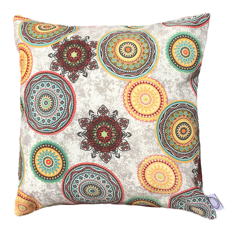 COJIN DECORATIVO DISEÑO MANDALAS DE COLORES 60X60 RELLENO-0