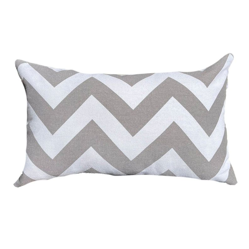 Funda Cojin Decorativo Diseno ZigZag Gris 60x40
