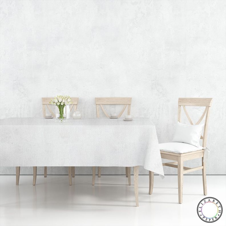 Mantel para Mesa de Tela Textura Blanco 140x220 cm-2