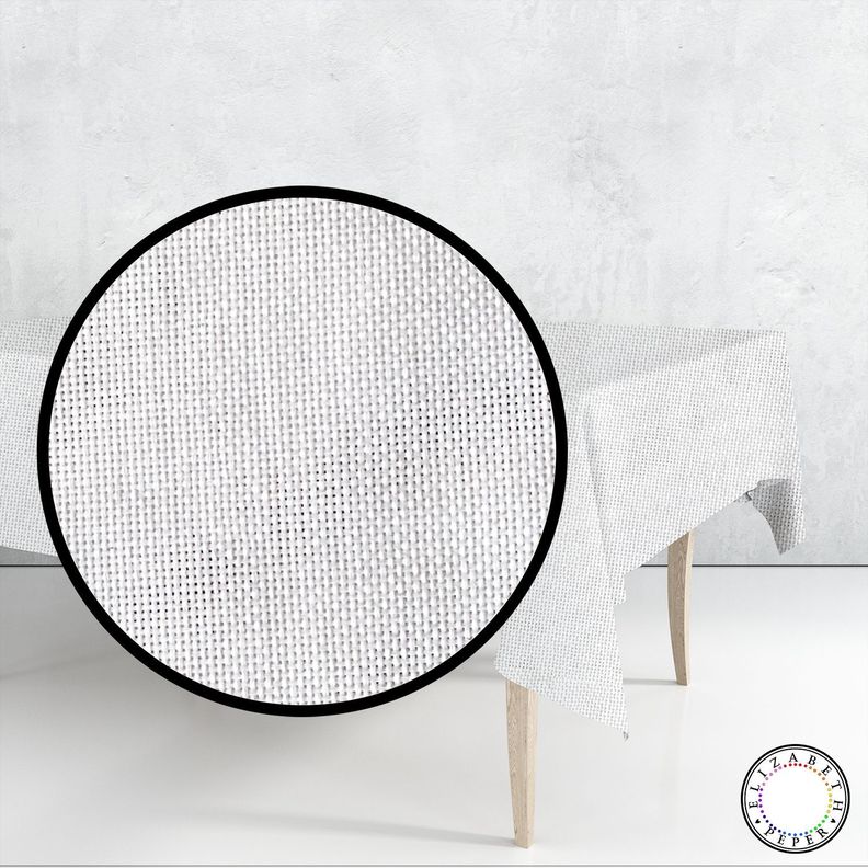 Mantel para Mesa de Tela Textura Blanco 140x220 cm-3