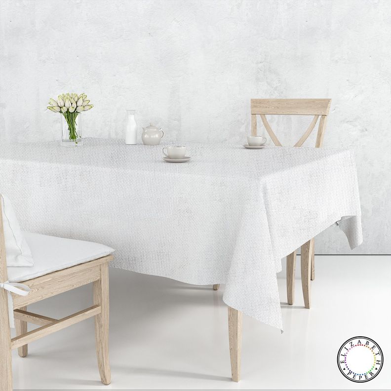Mantel para Mesa de Tela Textura Blanco 140x220 cm-1