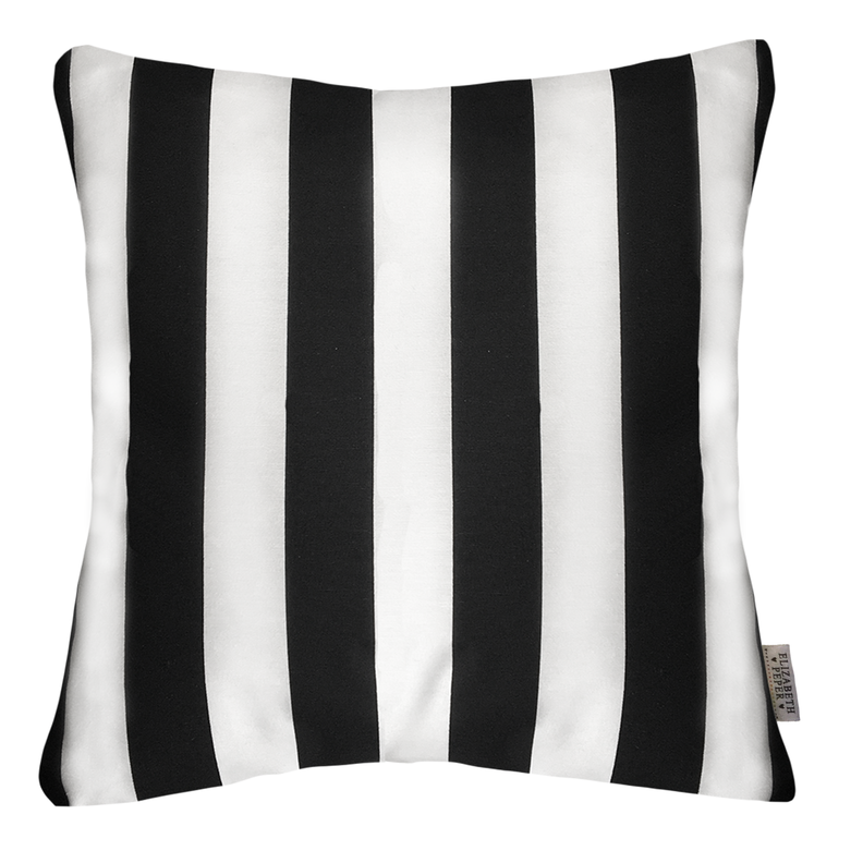 FUNDA COJIN DECORATIVO DISENO RAYAS BLANCO Y NEGRO 45X45