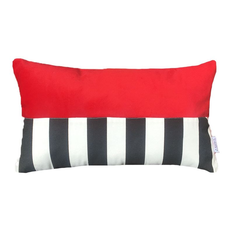Funda Cojin Decorativo diseño Rojo Rayas Blanco y Negro 50x30