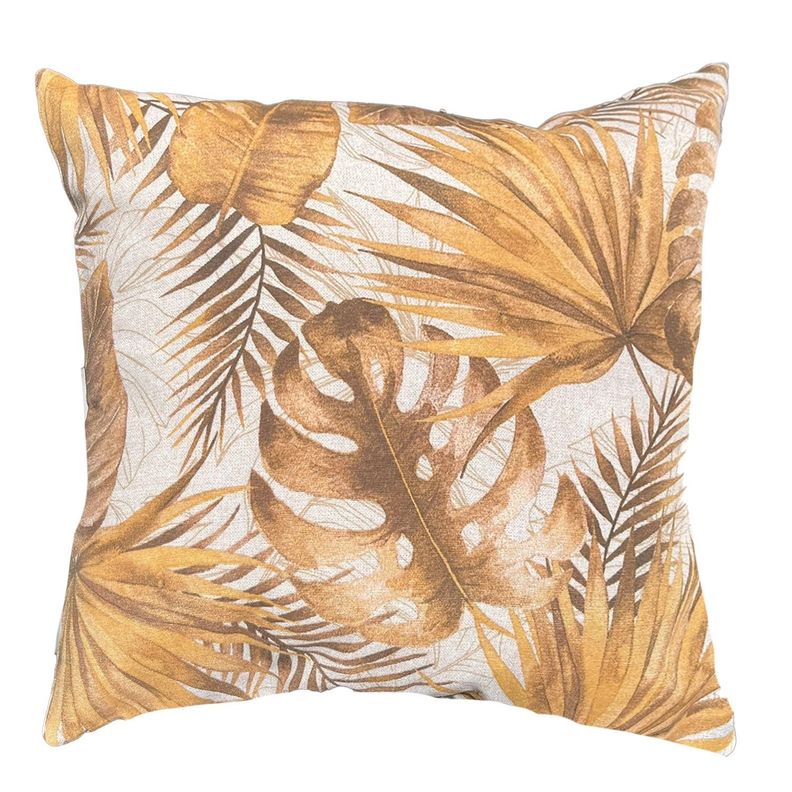 Cojin Decorativo Diseno Monstera Otono 50x50 Relleno Beige