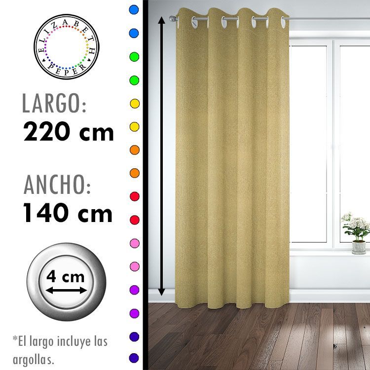 SET DE CORTINAS BLACKOUT 2 PAÑOS DE 140 X 220 CM AMARILLO-2
