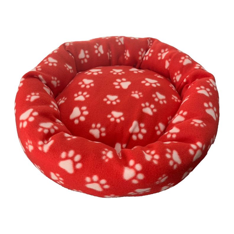 CAMA PARA MASCOTA ANTIESTRES 60CM CON MANTA ROJO-2
