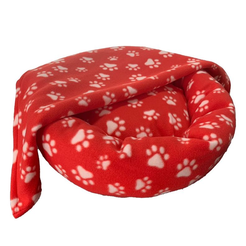 CAMA PARA MASCOTA ANTIESTRES 60CM CON MANTA ROJO-0