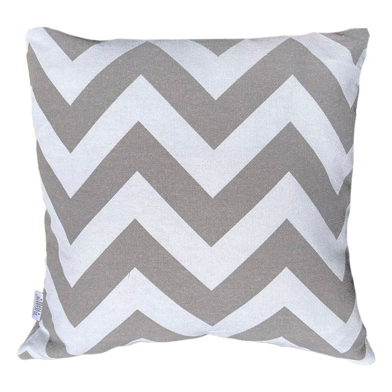 Cojin Decorativo Diseno ZigZag Gris 60x60 Relleno