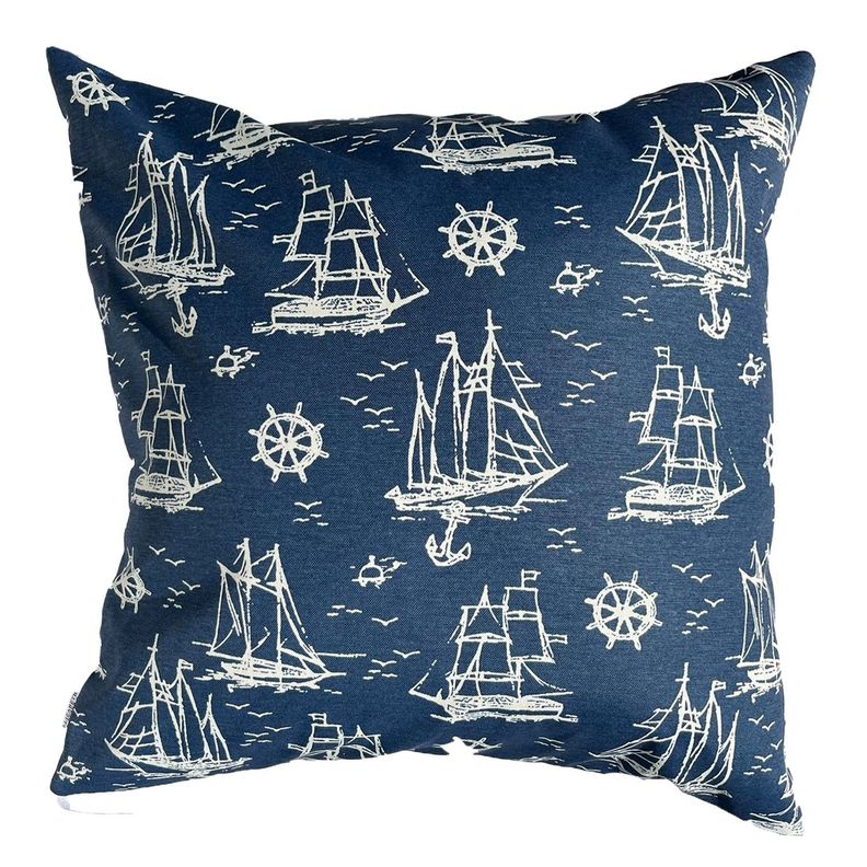 Cojin Decorativo Diseno Barcos Azul 50x50 Relleno