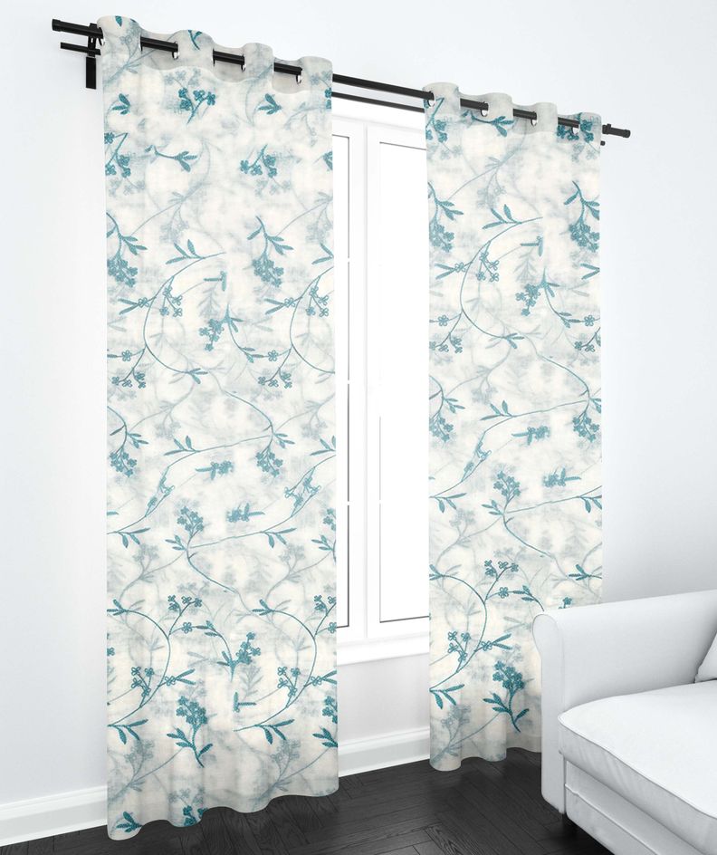 SET DE CORTINAS VISILLO 2 PAÑOS DE 140 X 220 CM TURQUESA-1
