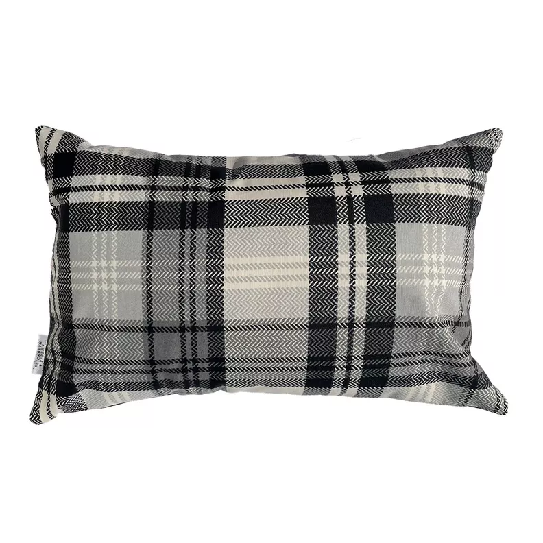 Cojin Decorativo Diseno Escoces Negro 50x30 Relleno