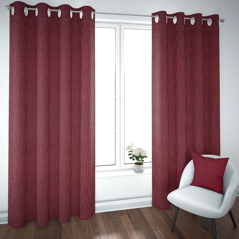 Set de Cortinas Blackout 2 Paños de 140 x 220 cm rojo vino-0