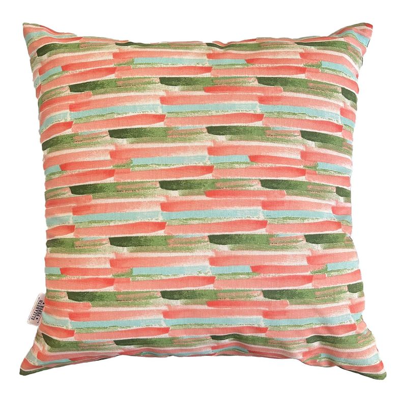 Cojín Decorativo Diseño Pinceles Rosa Verde 45x45 Relleno-0
