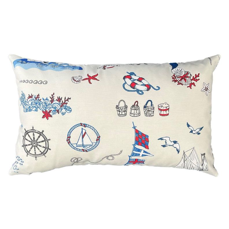 Cojin Decorativo Diseno Marinero Azul 50x30 Relleno