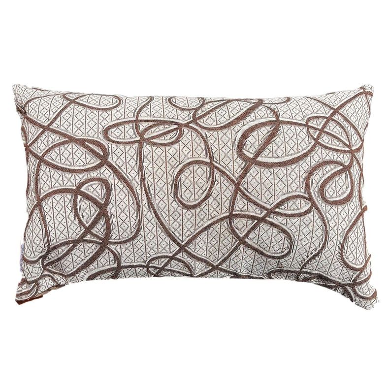 Cojin Decorativo Diseno Cordon Cafe 80x40 Relleno Beige