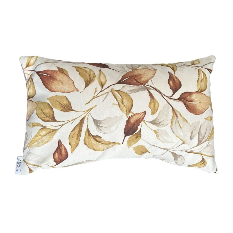 Funda Cojin Decorativo Diseno Hojas Cafe 50x30 Beige
