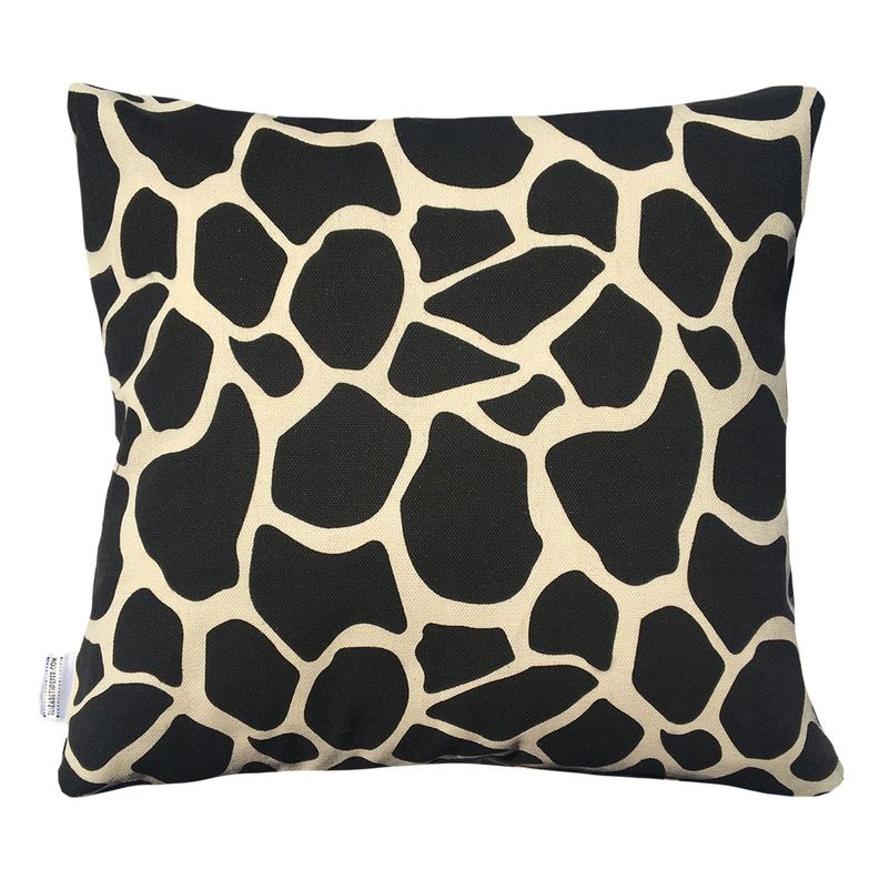 COJIN DECORATIVO DISEÑO JIRAFA NEGRO Y BEIGE 50x50 RELLENO