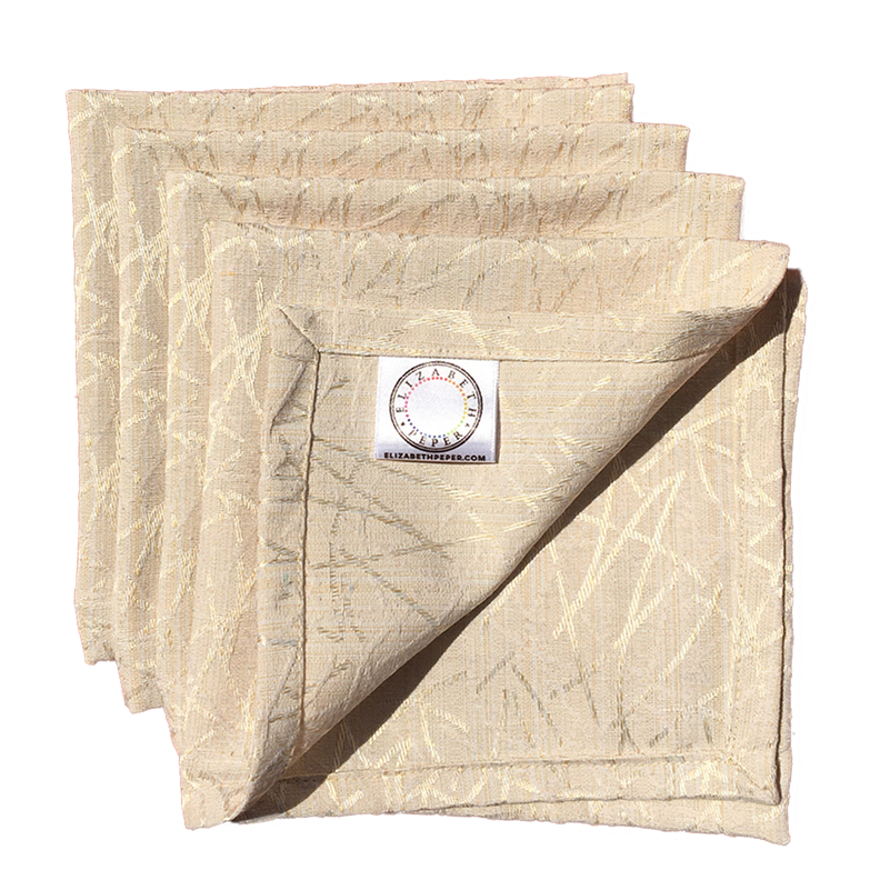 JUEGO DE 4 SERVILLETAS DE TELA 45X45 BEIGE-2