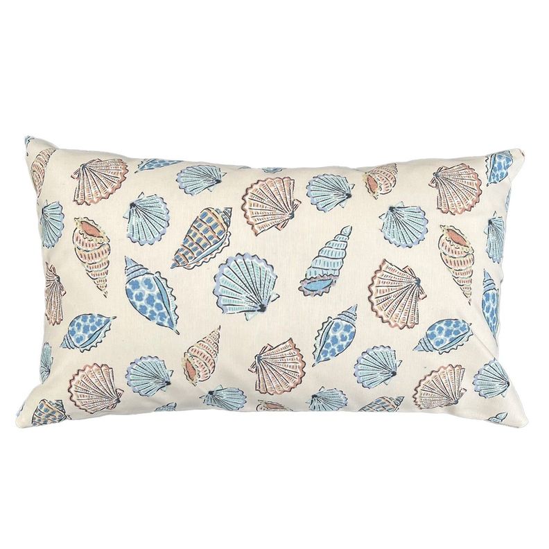 Cojin Decorativo Diseno Caracoles Azul 80x40 Relleno