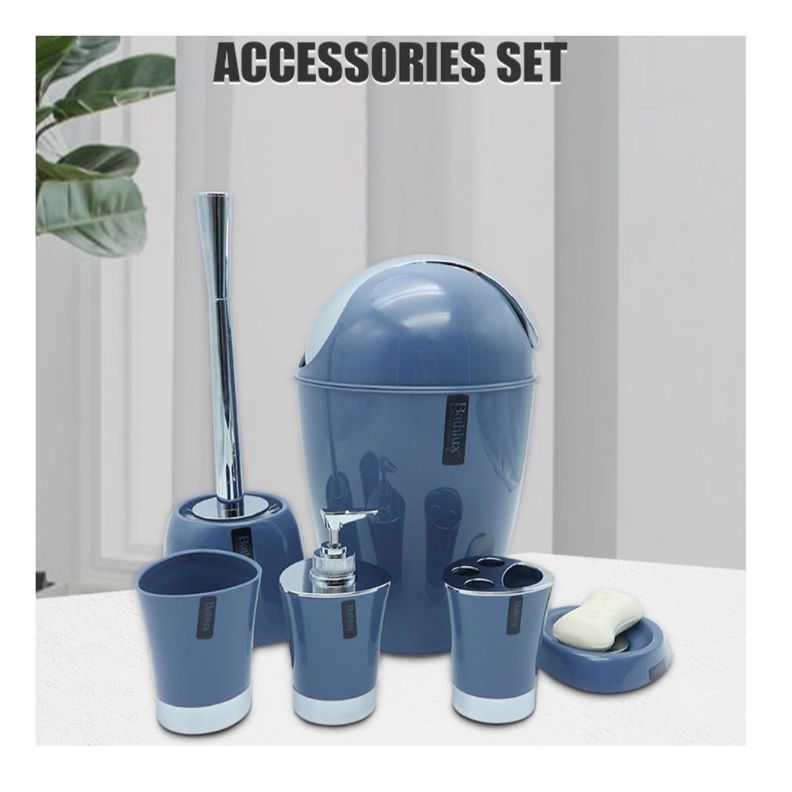 Set 6 Accesorio De Baño Gris Azurado-1