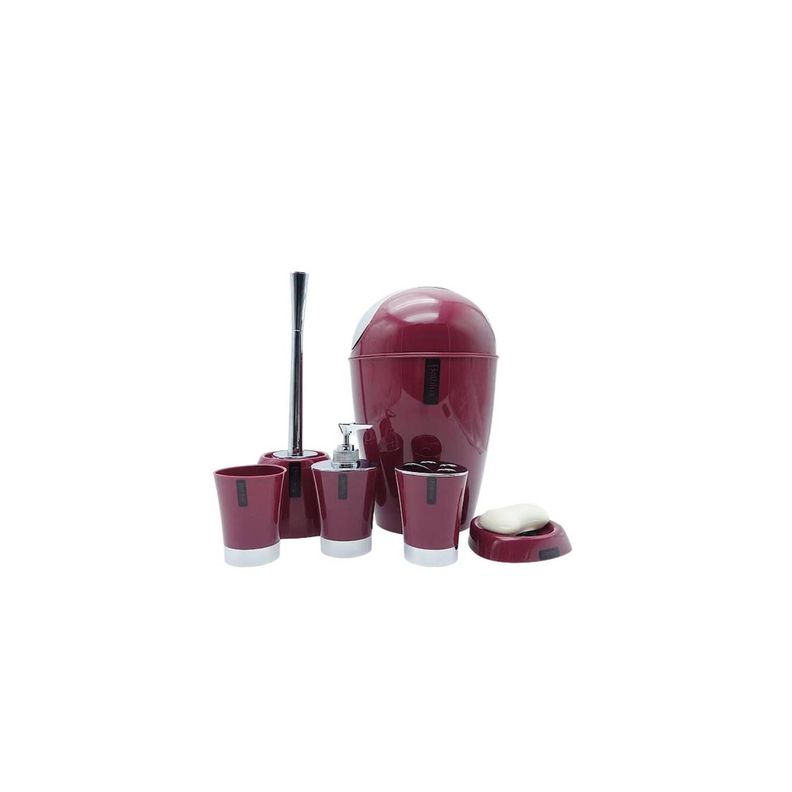 Set 6 Accesorios De baño Burdeo-0
