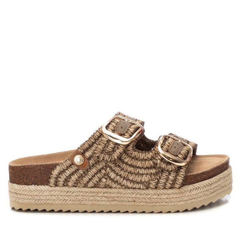 Sandalia Plana Mujer REFRESH 172720 Tejido tipo Rafia Taupe