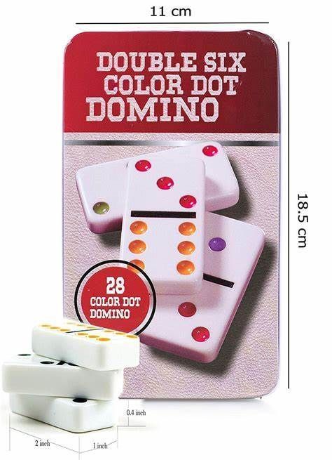 Dominó (doble 6) con puntos de colores - 28 piezas-2