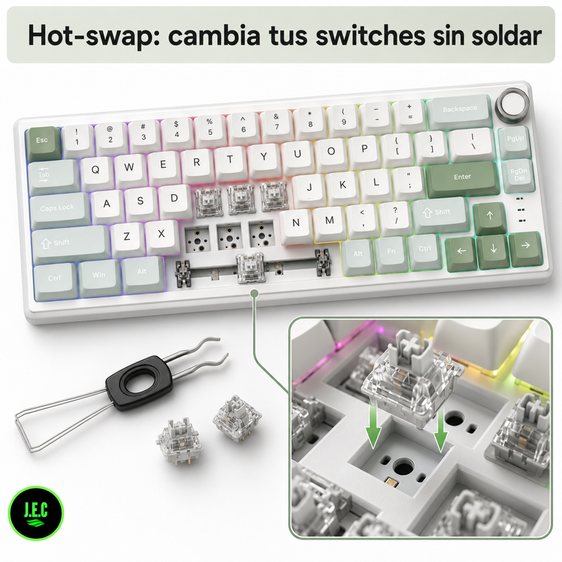 Teclado Mecánico RK Royal Kludge R75 Español RGB Hot Swap