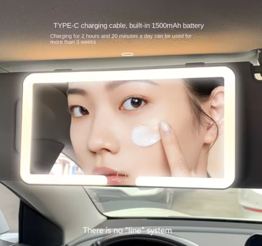 Espejo de Maquillaje con Luz Led para retrovisor de Auto -4