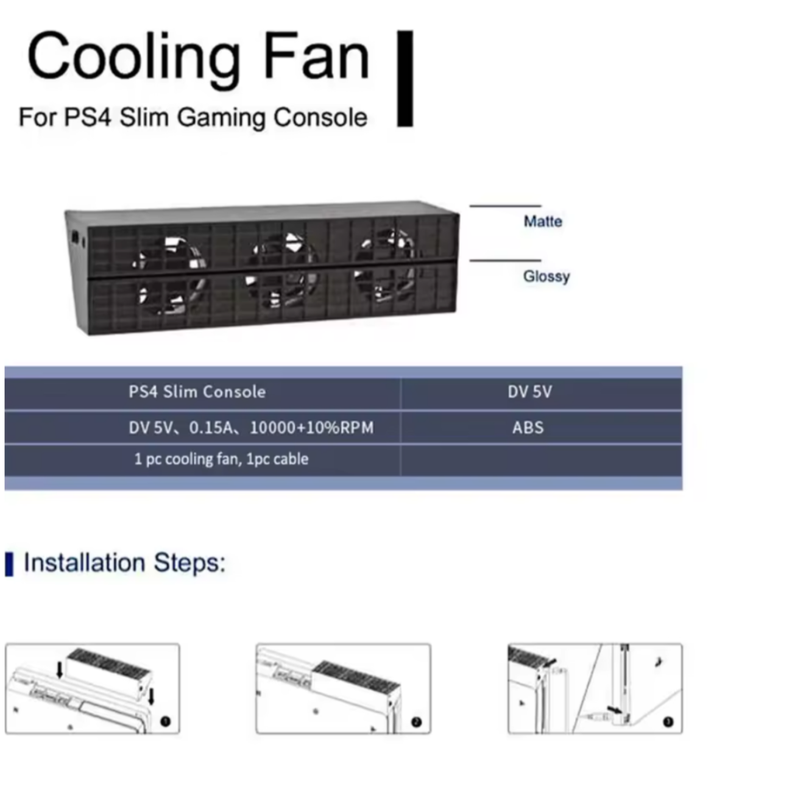 Ventilador Refrigeración USB externo PS4 Slim Control temperatura-1