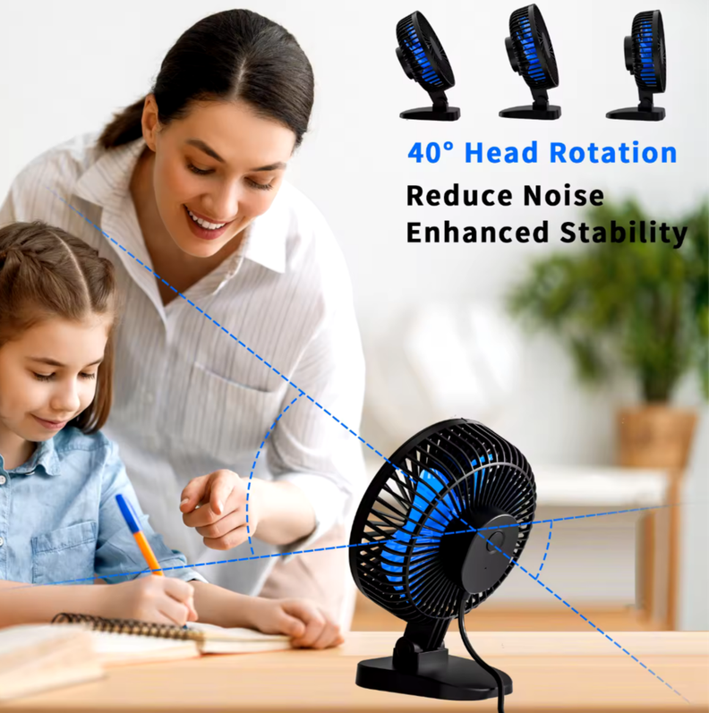 Mini Ventilador USB para mesa de oficina, escritorio,  silencioso-3