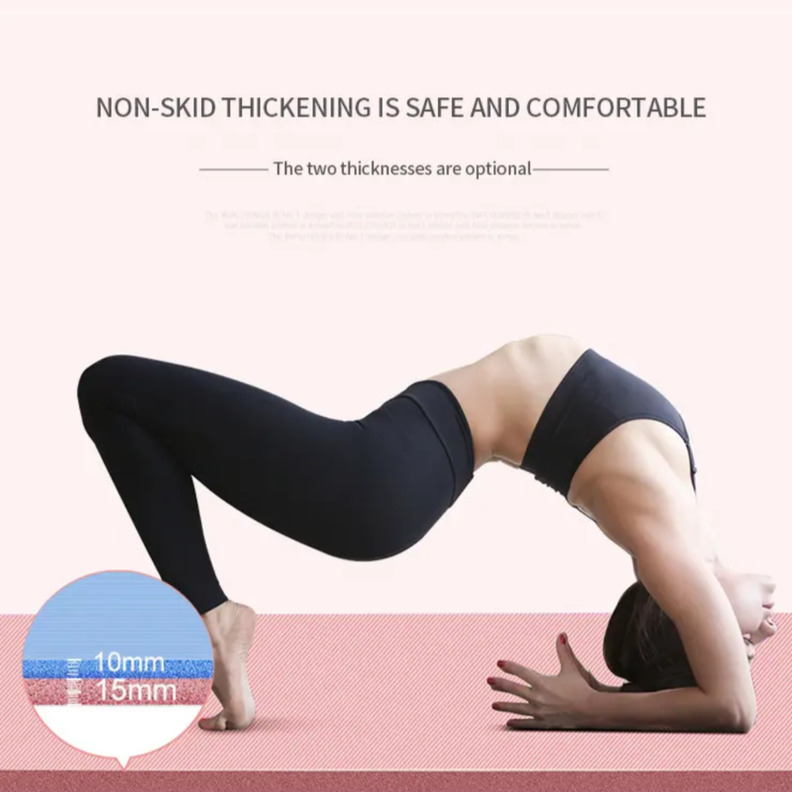 Mat de Yoga Pilates, Colchoneta Gruesa de 10mm antideslizante -3