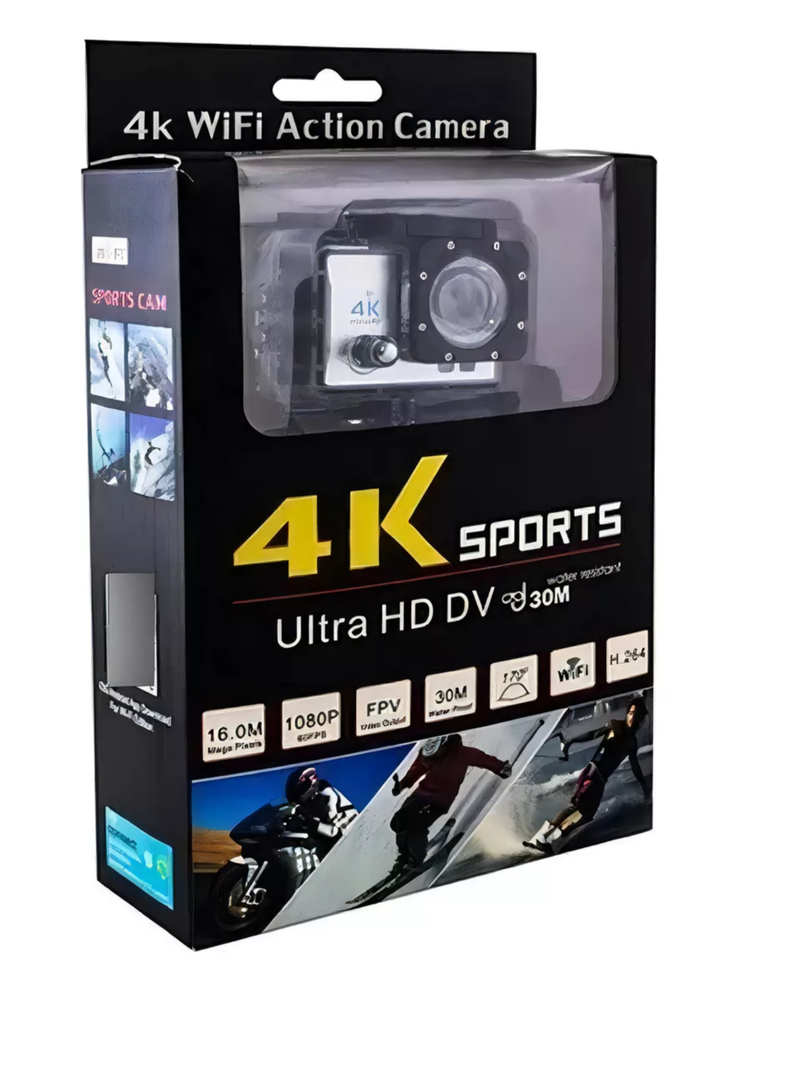 Cámara Deportiva 4k Wi-fi Sumergible 30mts Ultra Hd-0