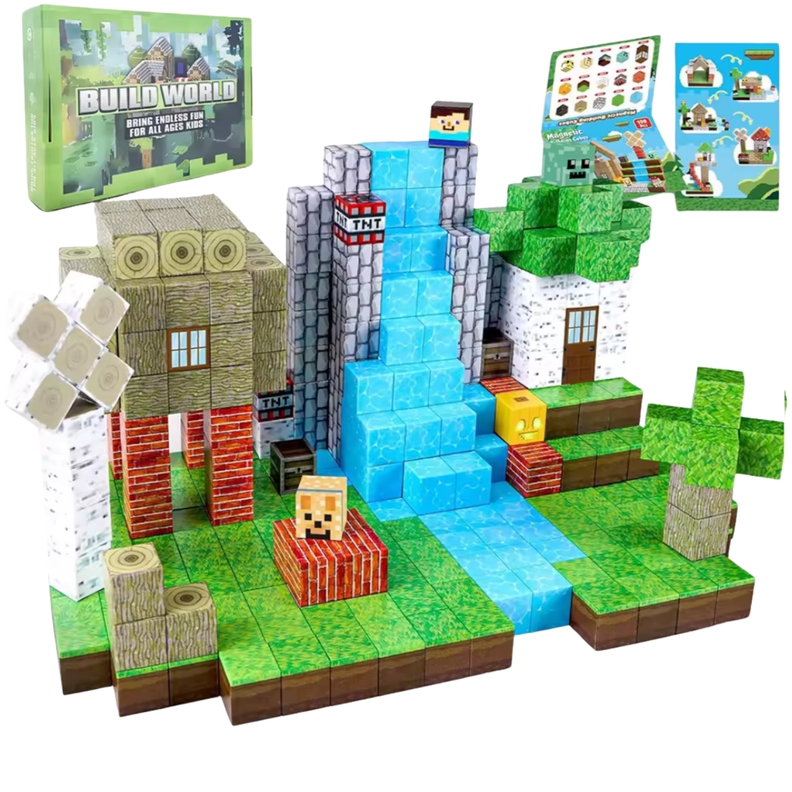 Bloques de Construcción Magnéticos, Juego para niños-1