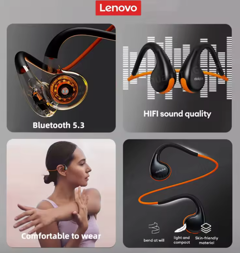 Audiófonos de Conducción Ósea Lenovo x7 Deportivos. -3