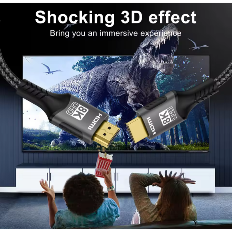 Cable HDMI  Reforzado 8k @ 60hz De 3 Metros Ultra Hd, 2.1v-3