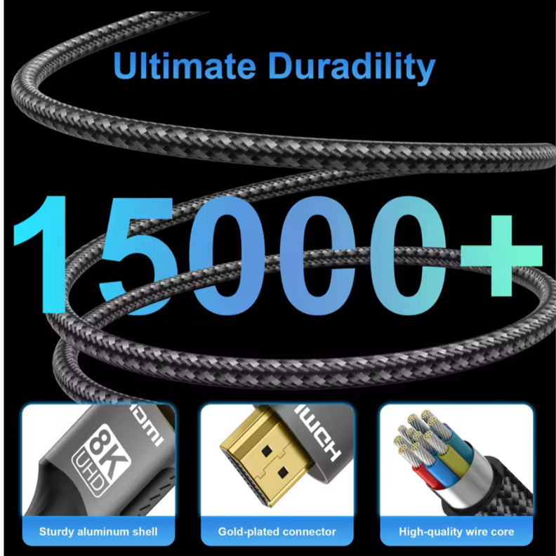 Cable HDMI  Reforzado 8k @ 60hz De 3 Metros Ultra Hd, 2.1v-6