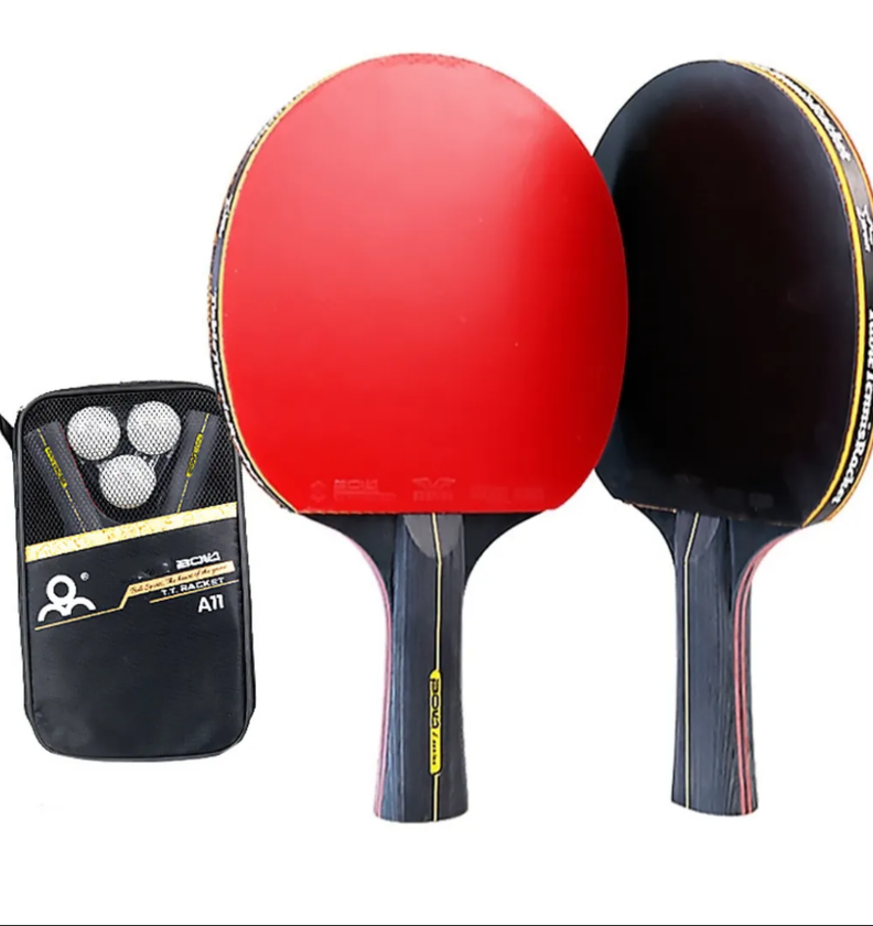 Pack DE 2 PaletaS de Ping Pong 6 estrellas + 3 pelotas + bolsa -0