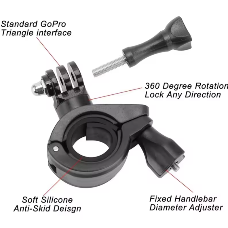 Soporte Go Pro Hero 11 /10/9 Manillar De Bicicleta O Moto antideslizante-3