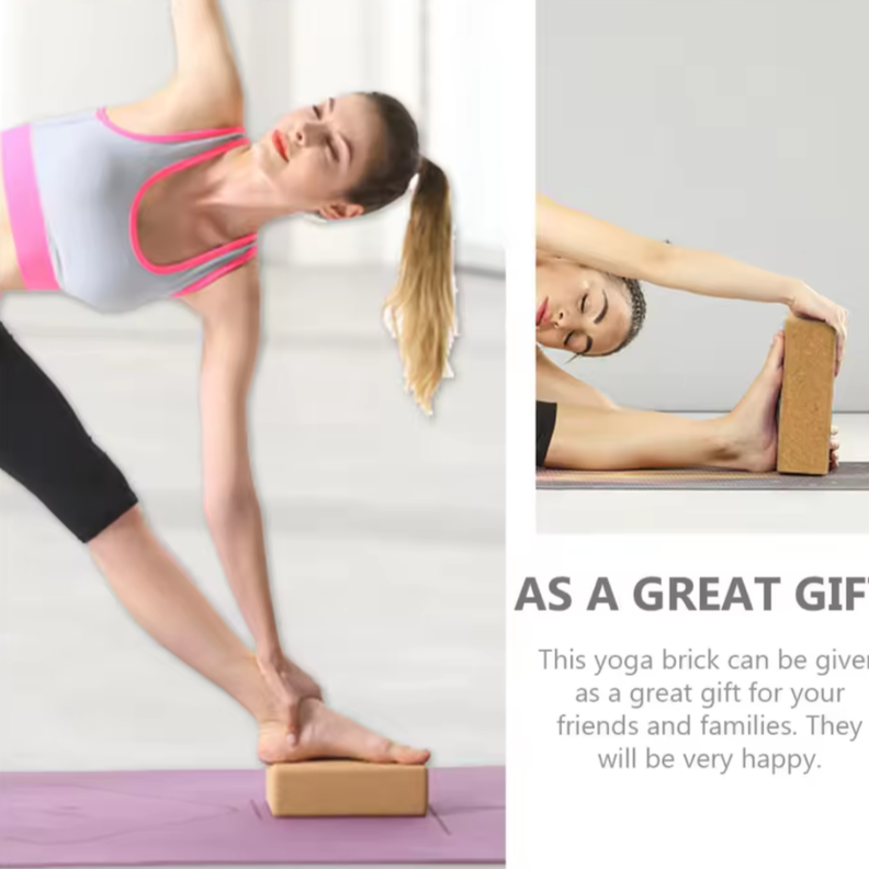 Bloque de Yoga Corcho Pilates Elongación Alta Densidad Ecologico-4
